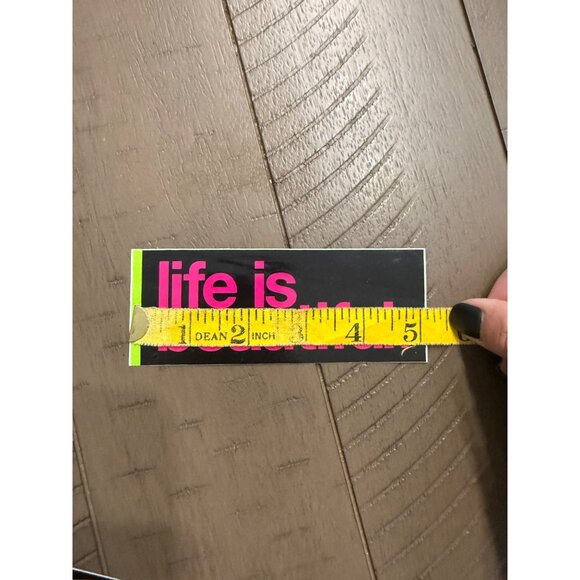 Dutch Bros "Life Is Beautiful" Vinyl Sticker Black With Pink & Lime Green - Picture 3 of 4